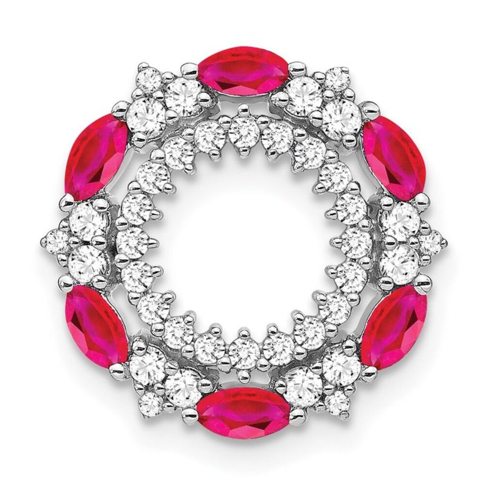 Kazi Luxury 14k White Gold Ruby And Diamond Circl… - image 1